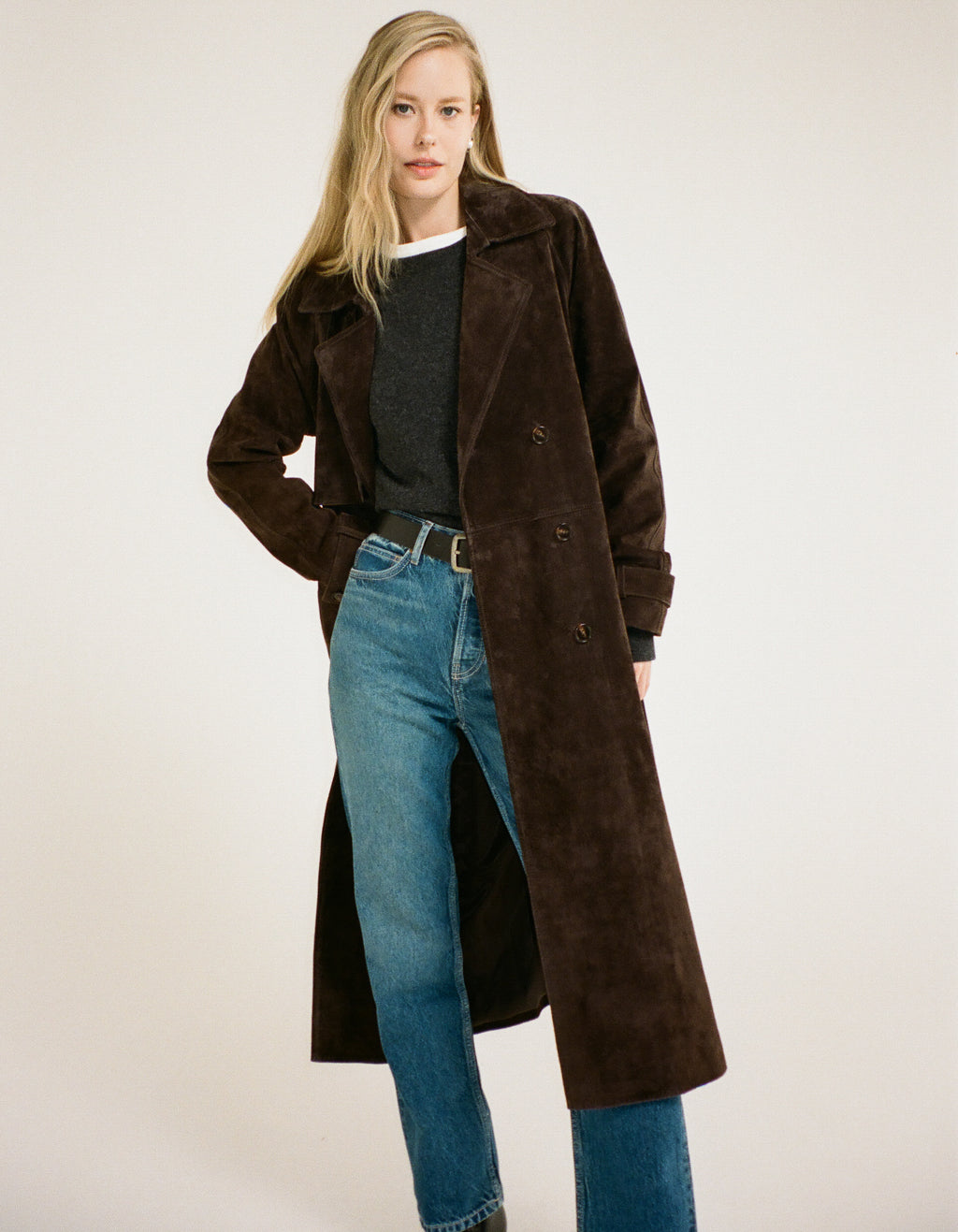 Kennedy Trench Espresso Suede