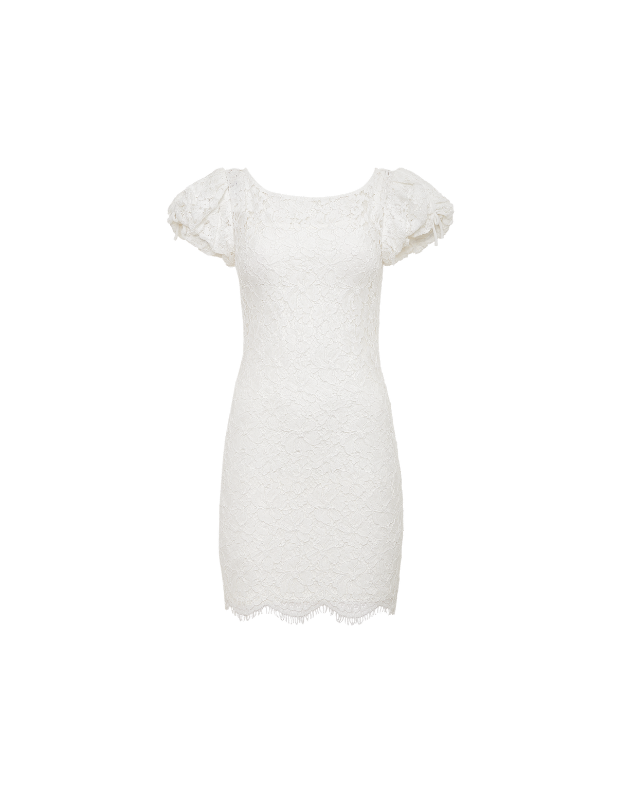 Kisslock Mini Dress in White Lace
