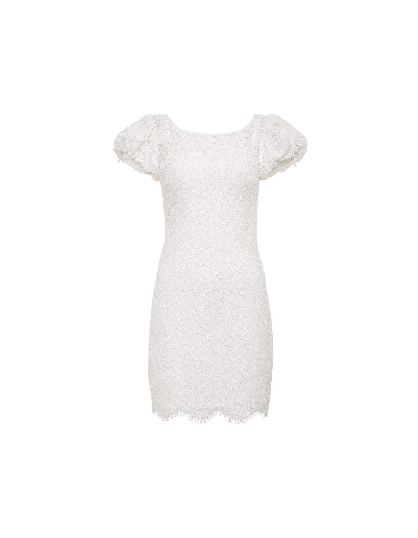 Kisslock Mini Dress in White Lace