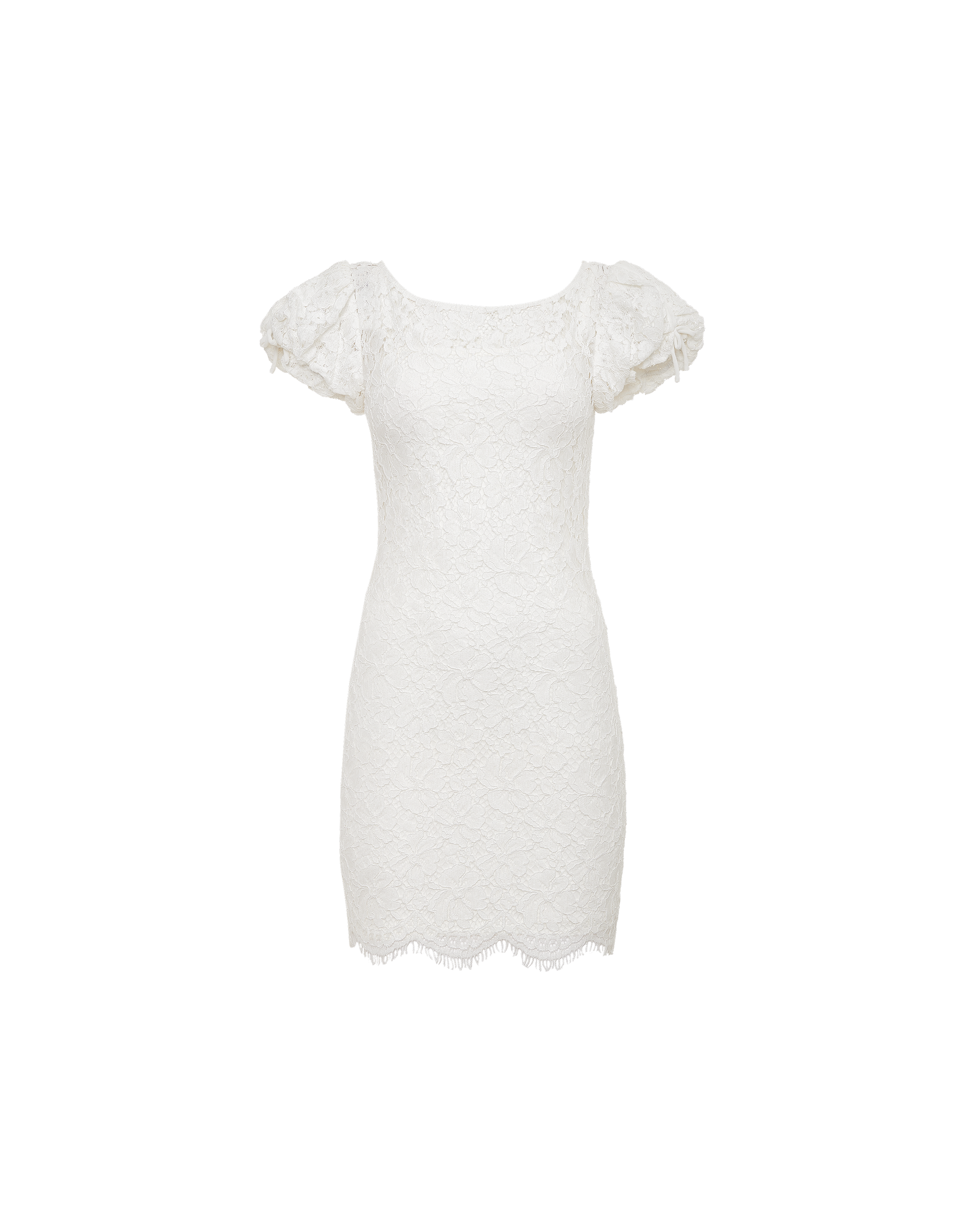 Kisslock Mini Dress in White Lace
