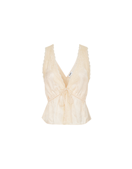 Lady Lace Top in Ivory Jacquard