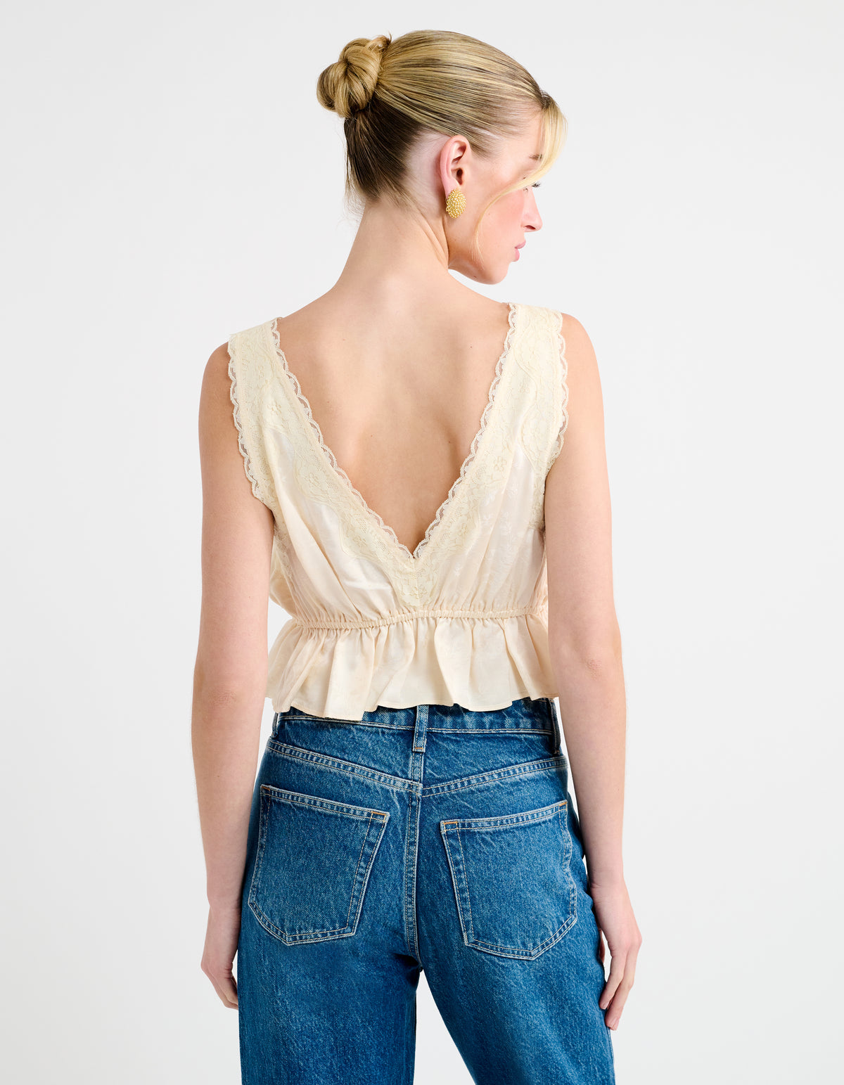Lady Lace Top | Ivory Jacquard