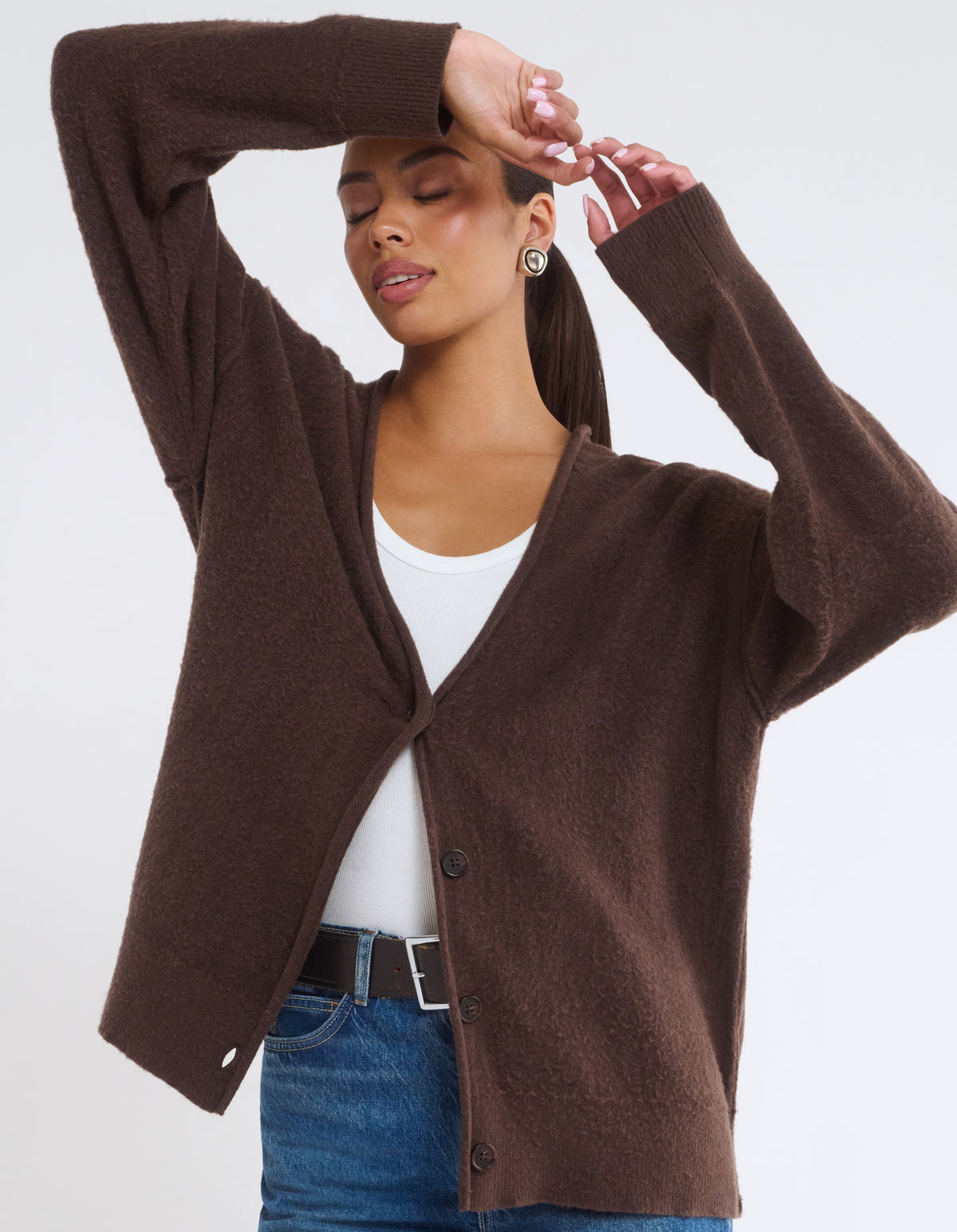 Longline Cardigan | Espresso