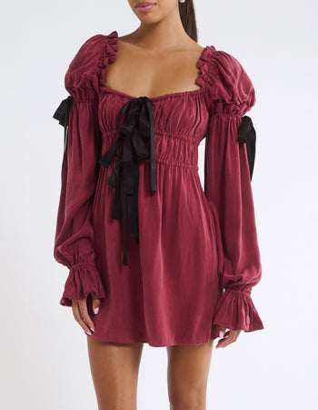 Macbeth Mini Dress | Burgundy