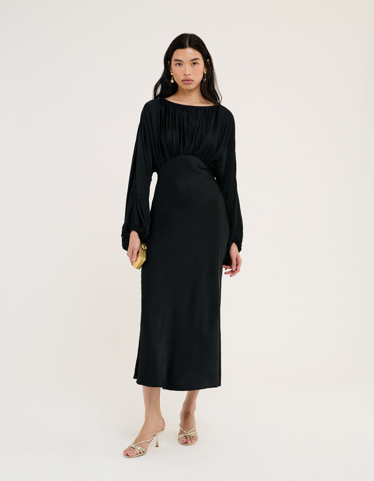Memoire Midi Dress | Black Bamboo