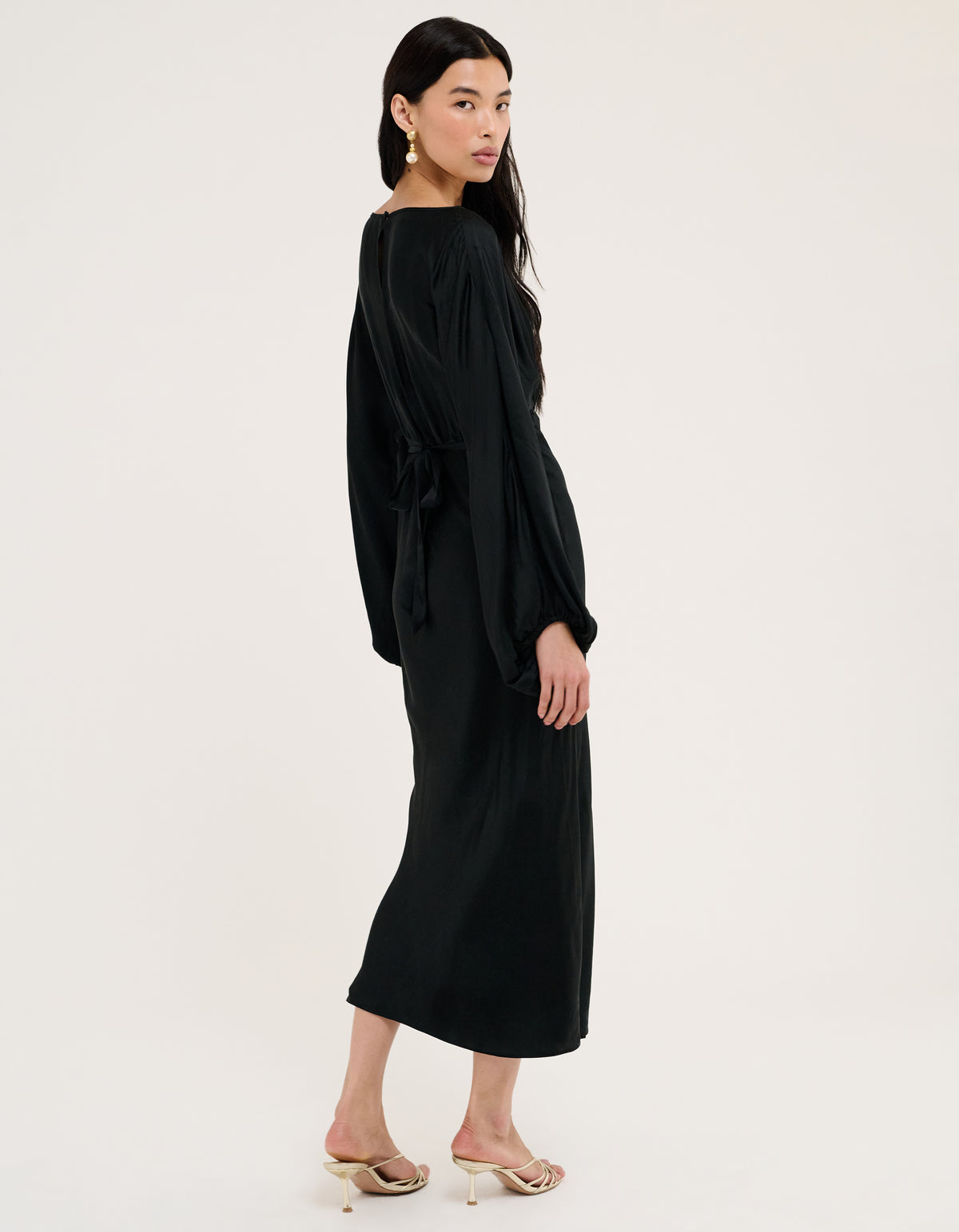 Memoire Midi Dress | Black Bamboo