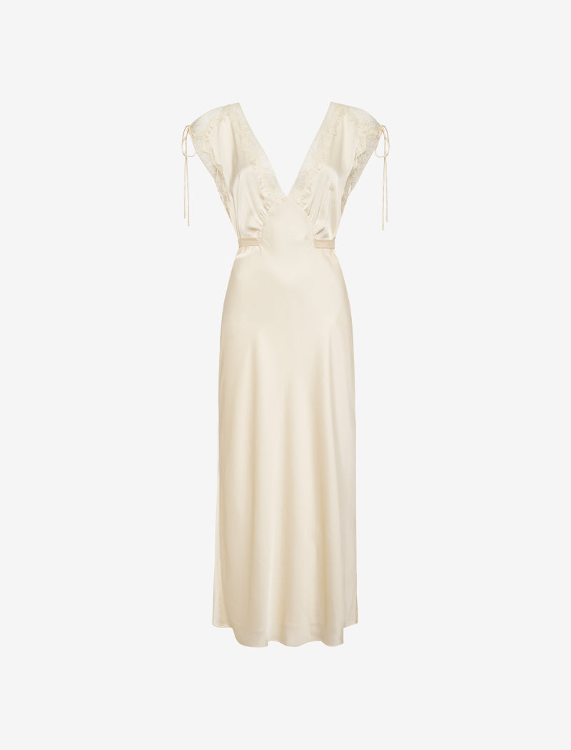 Monarch-Midi Dress-Cream