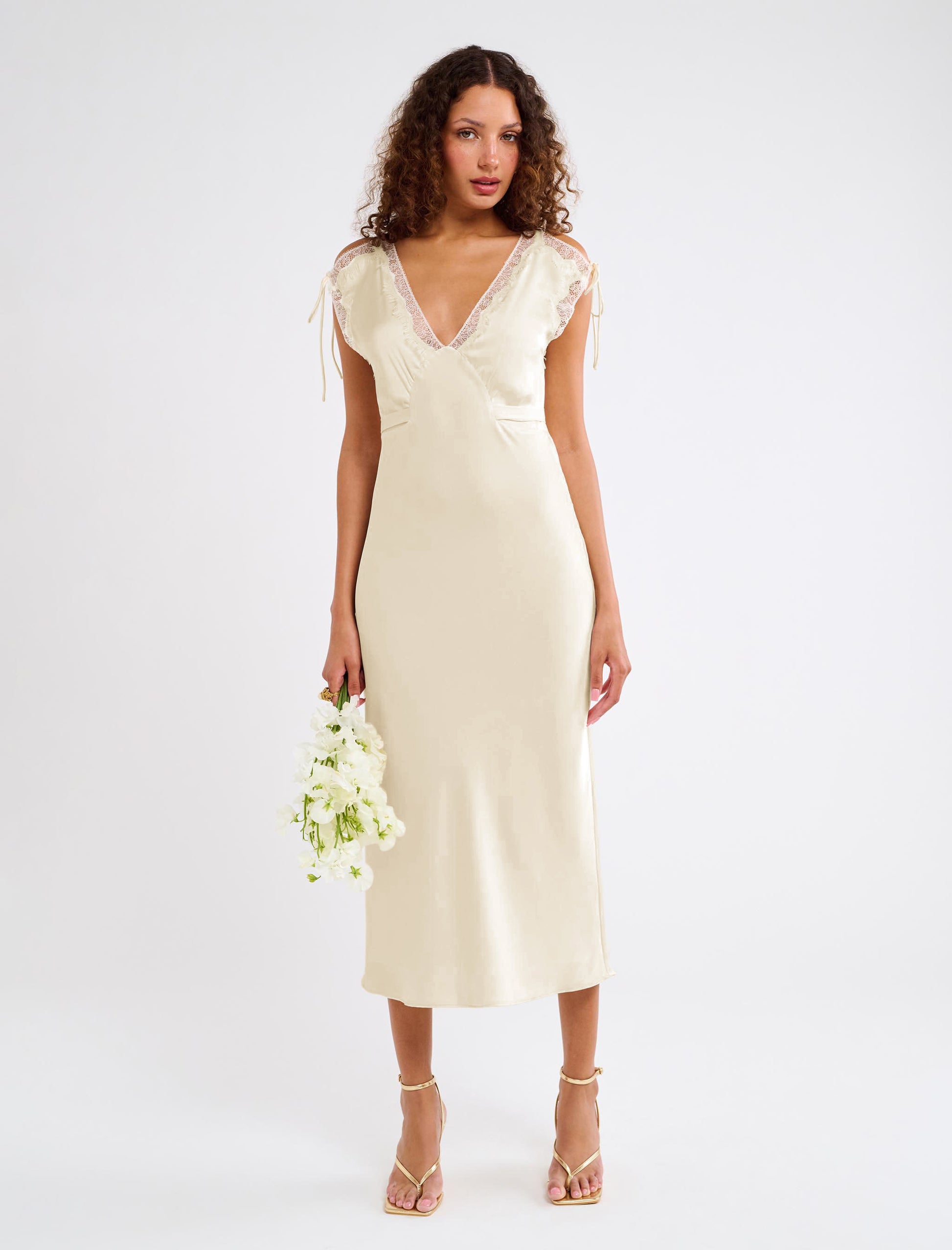 Monarch-Midi Dress-Cream