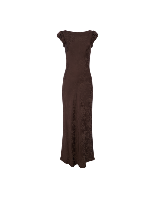 Moonlit Maxi Dress | Espresso Jacquard