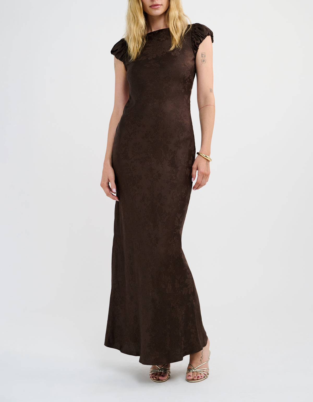 Moonlit Maxi Dress | Espresso Jacquard