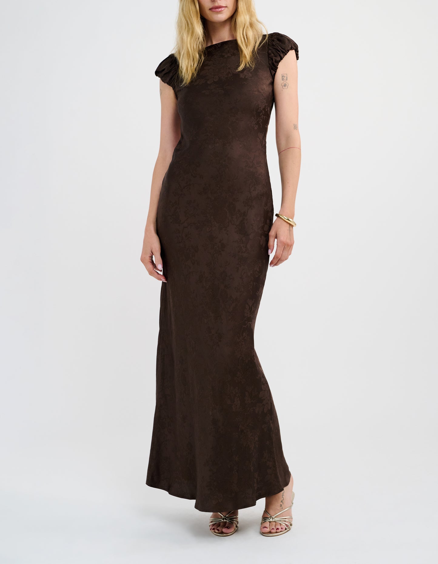 Moonlit Maxi Dress | Espresso Jacquard
