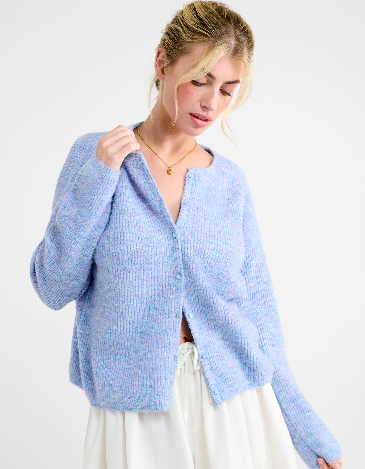 Newport Cardigan | Blue Heather