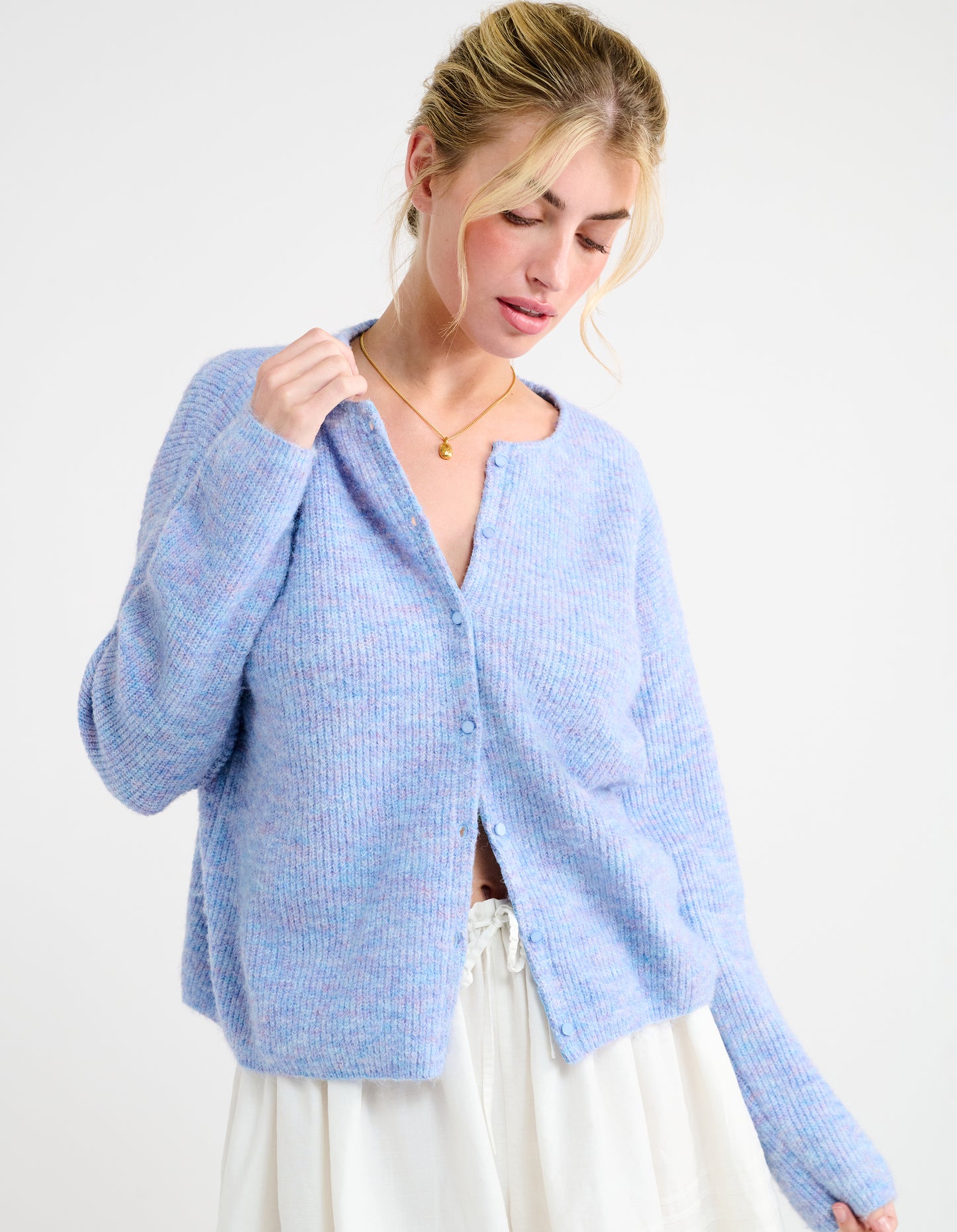 Newport Cardigan | Blue Heather