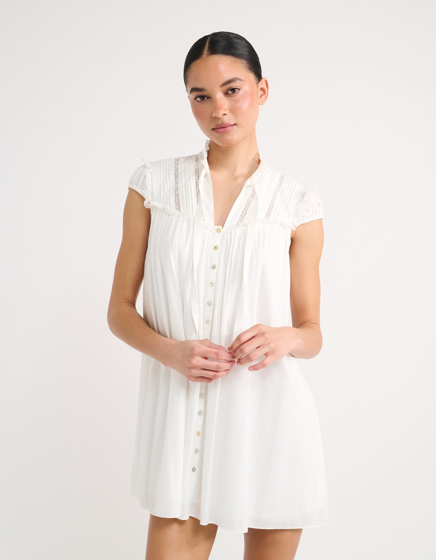 Olive Grove Mini Dress in White
