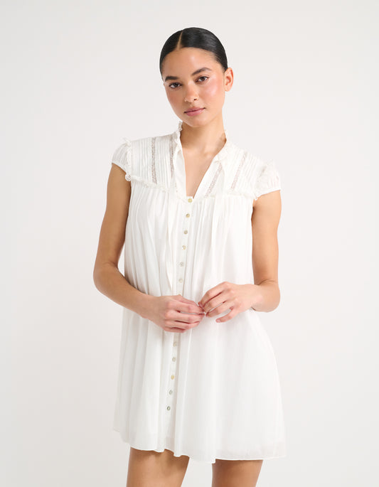 Olive Grove Mini Dress in White
