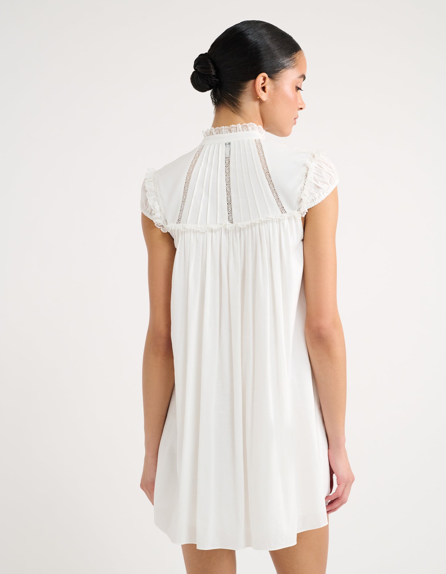 Olive Grove Mini Dress in White Fully Lined