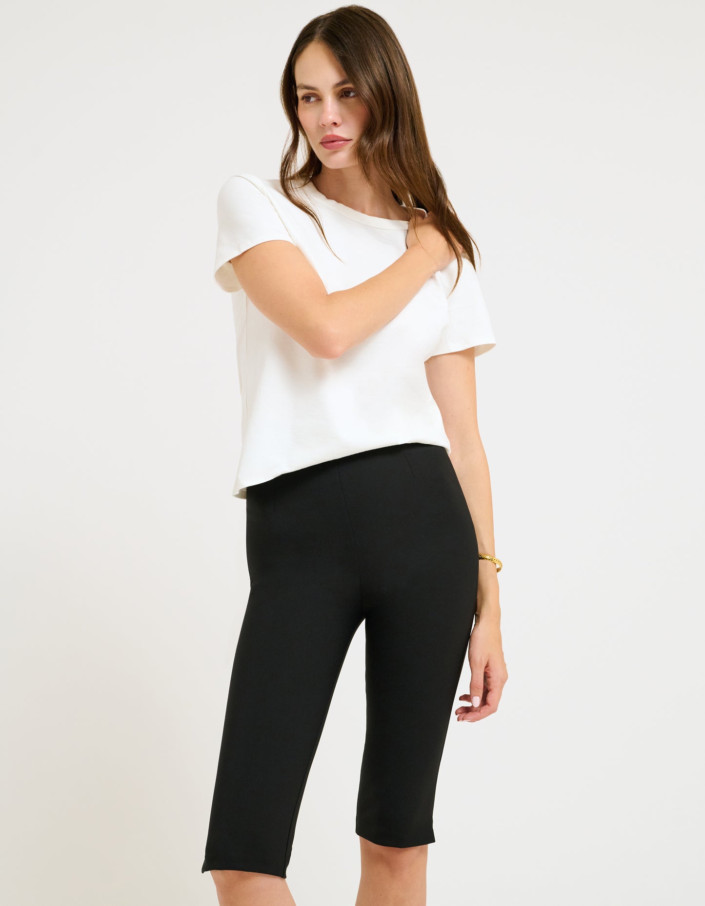 Slim Capri Black Pants