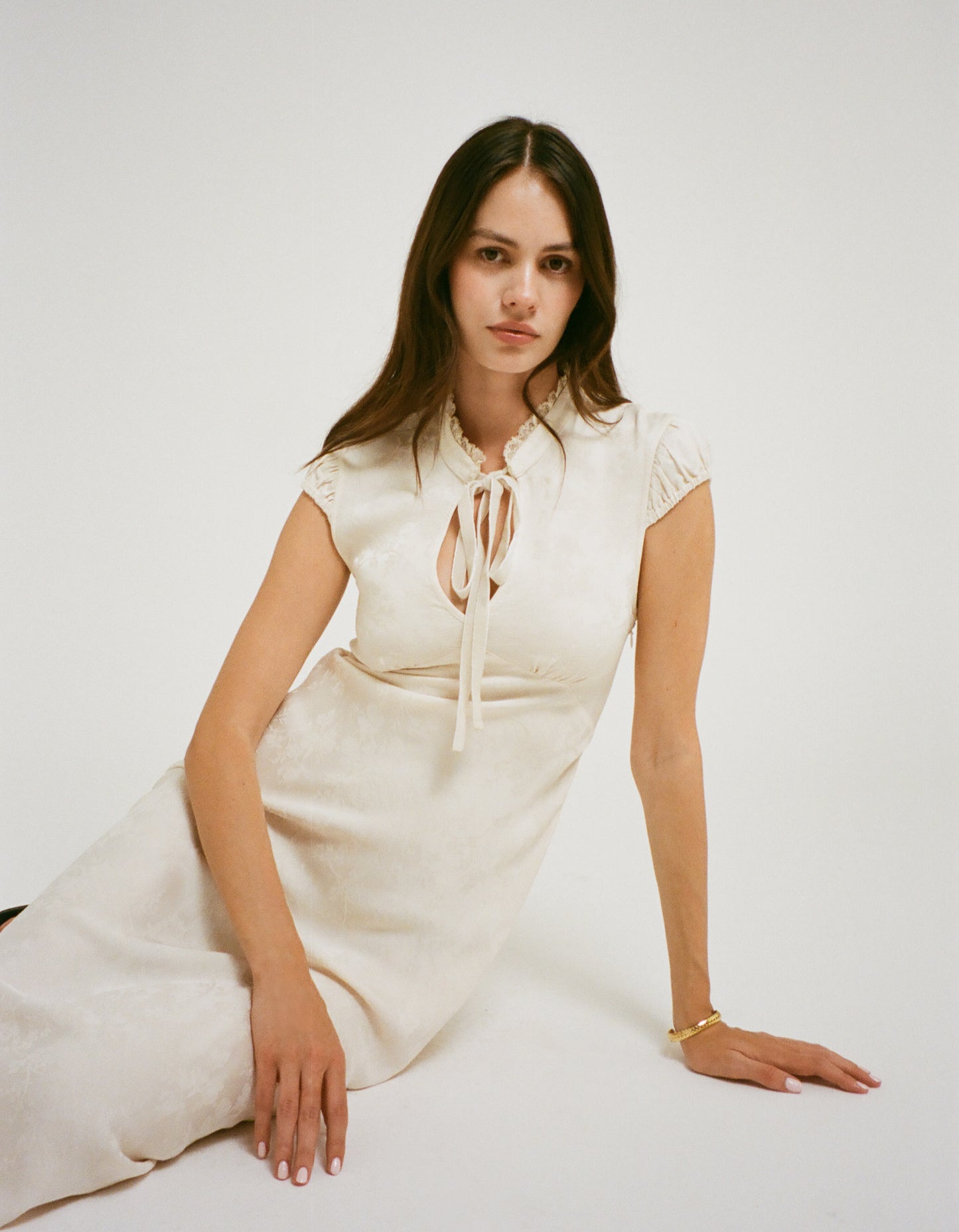 Portofino Maxi Dress | Ivory Jacquard