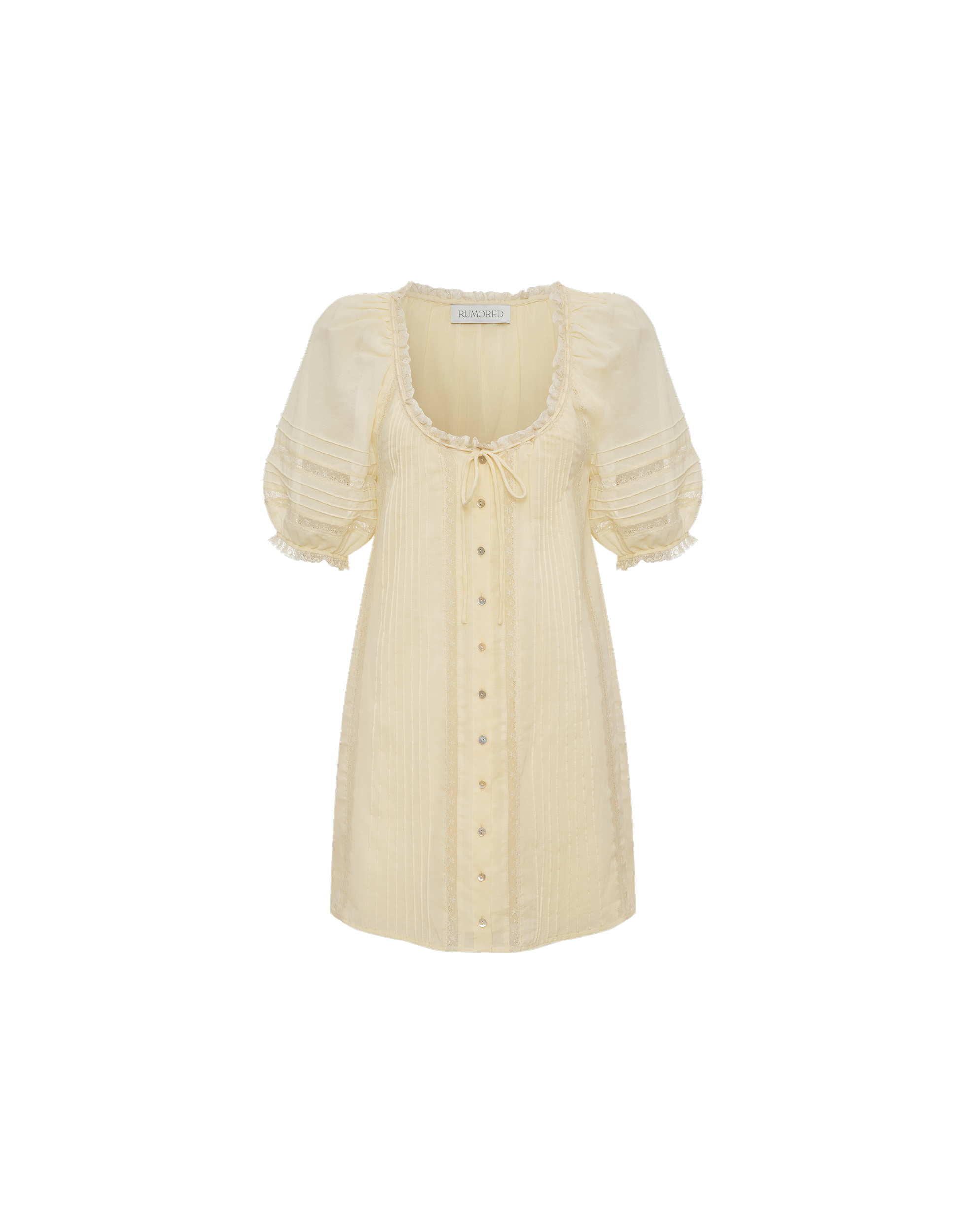 Prairie Mini Dress in Custard