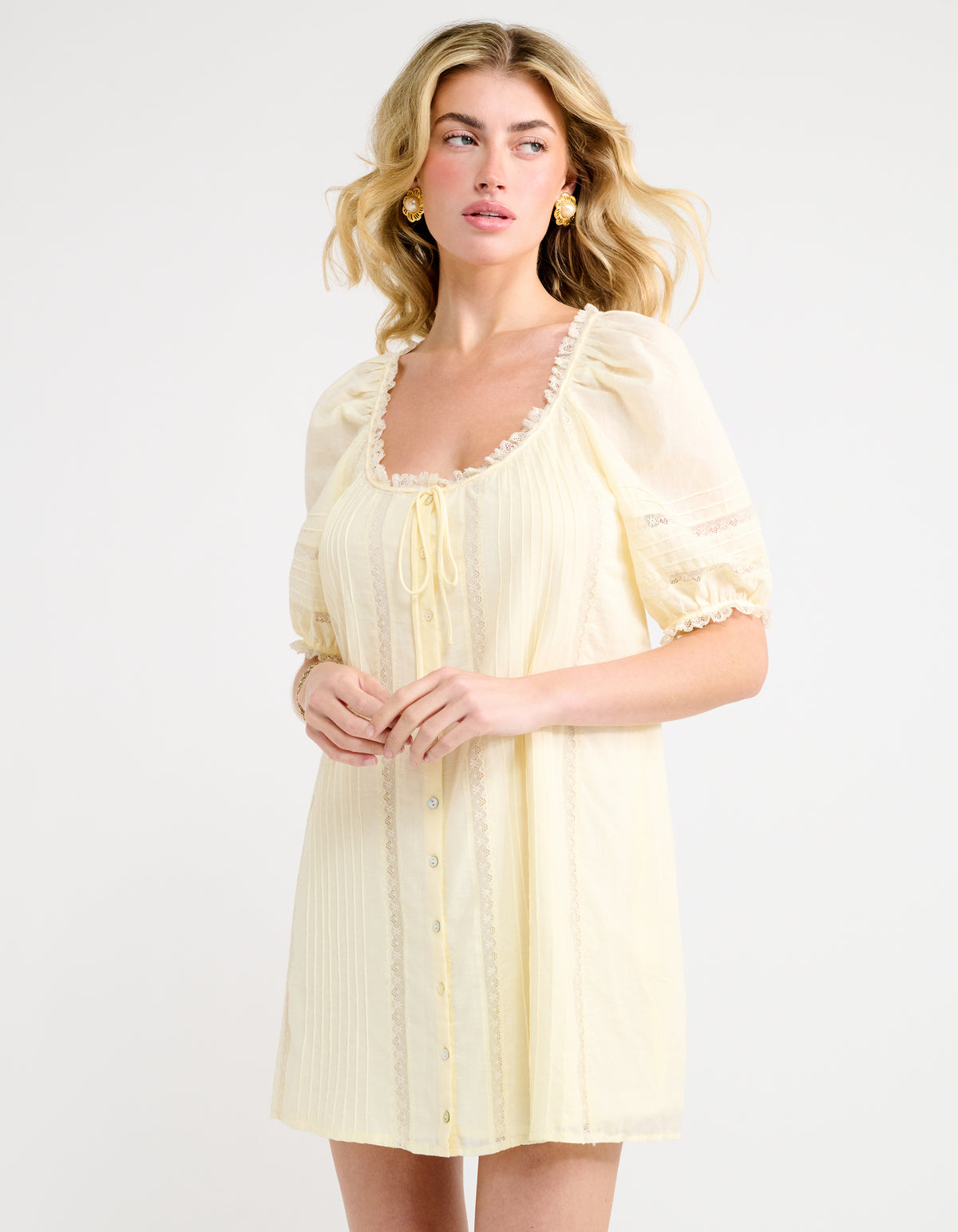 Prairie Mini Dress Custard