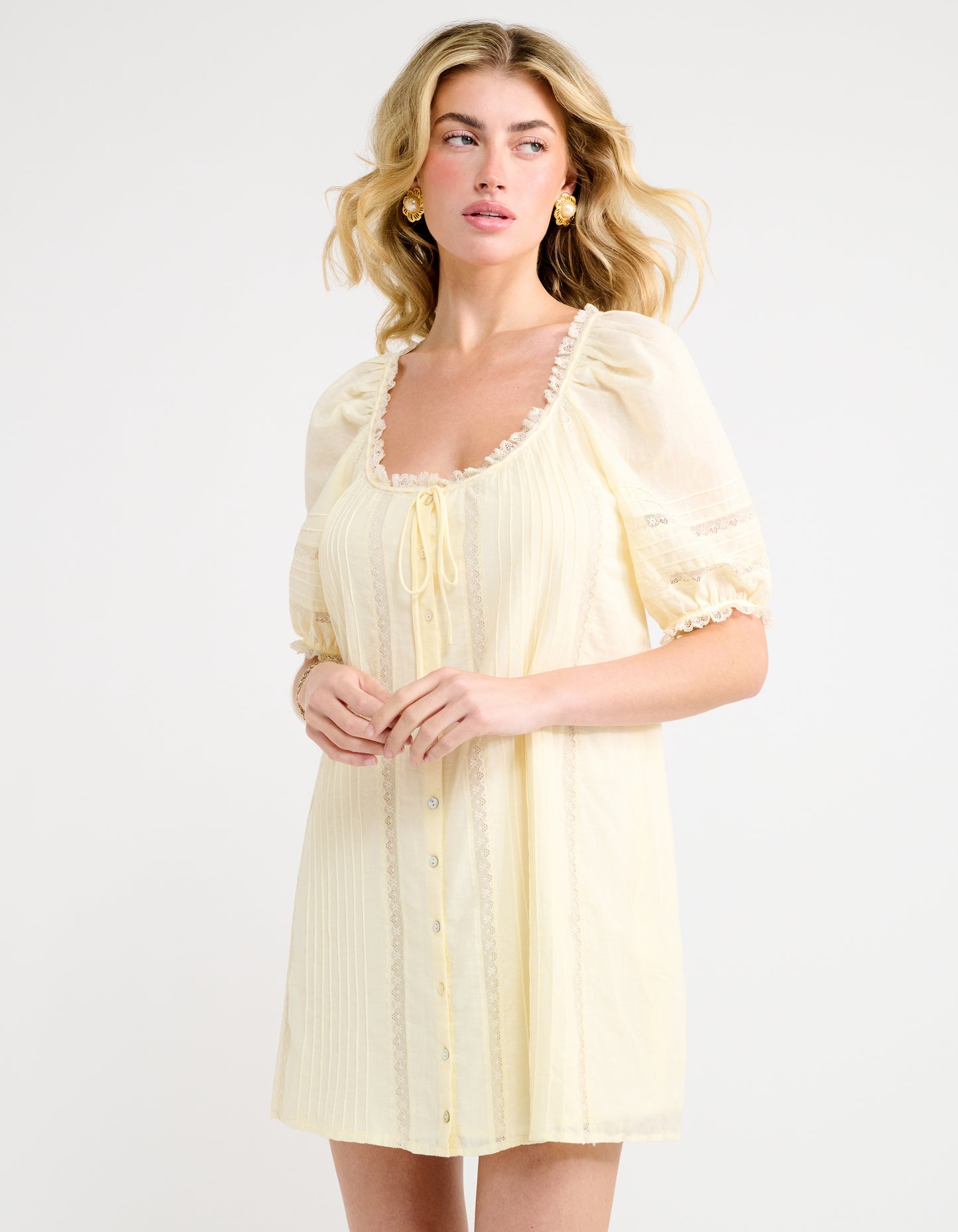 Prairie Mini Dress Custard