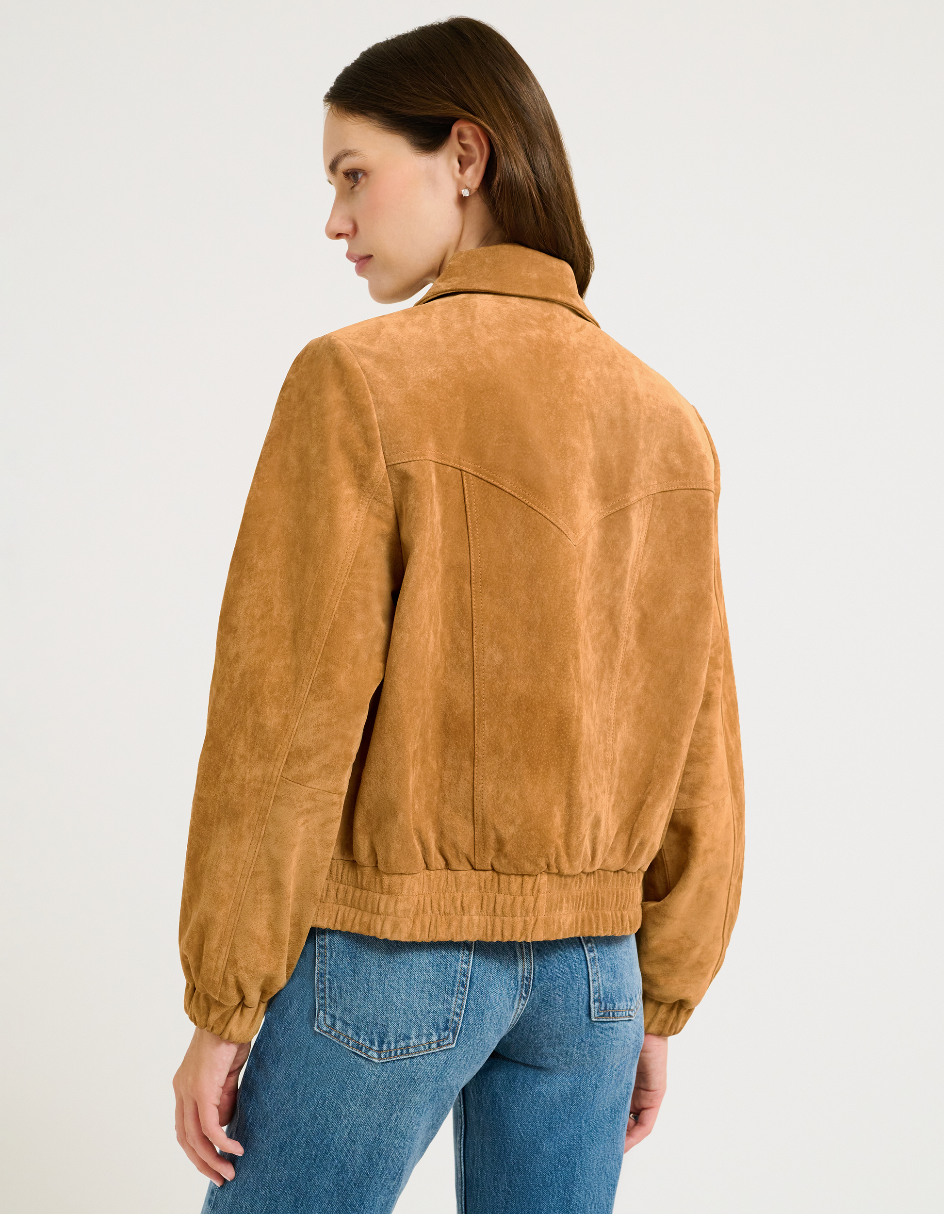 Preston Bomber | Saddle Suede