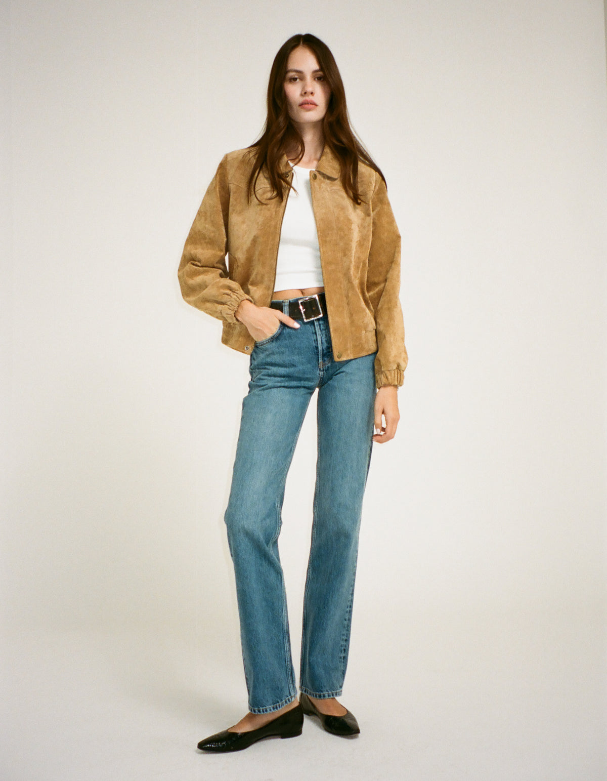 Preston Bomber | Saddle Suede