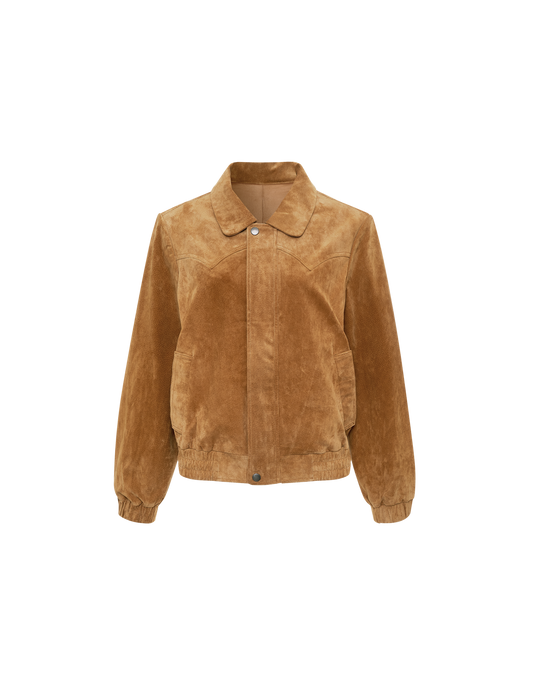 Preston Bomber | Saddle Suede