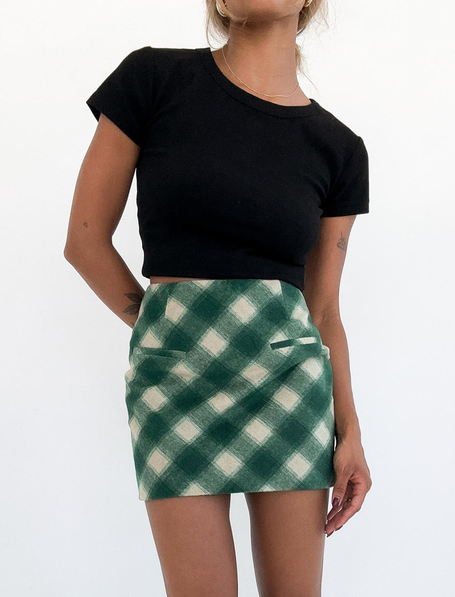 Ranch Mini Skirt Green Plaid