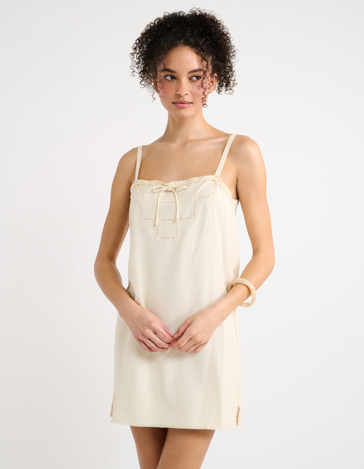 Sea Breeze Mini Dress in Cream