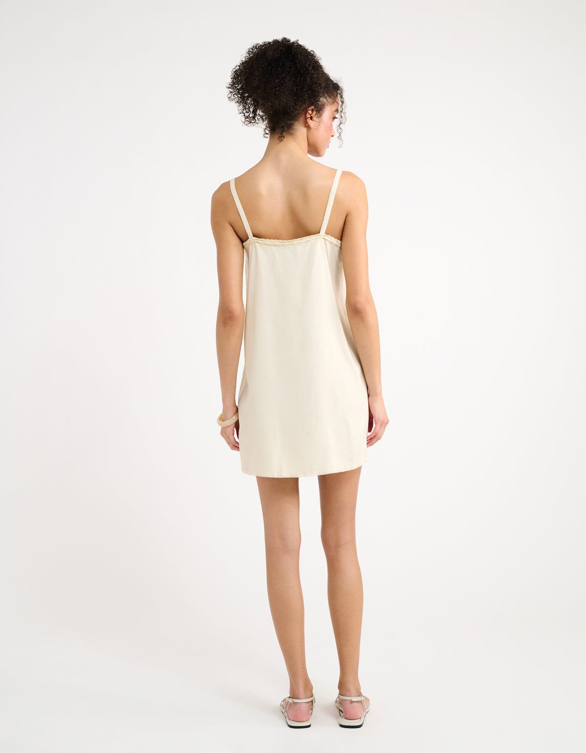 Back of Sea Breeze Mini Dress in Cream