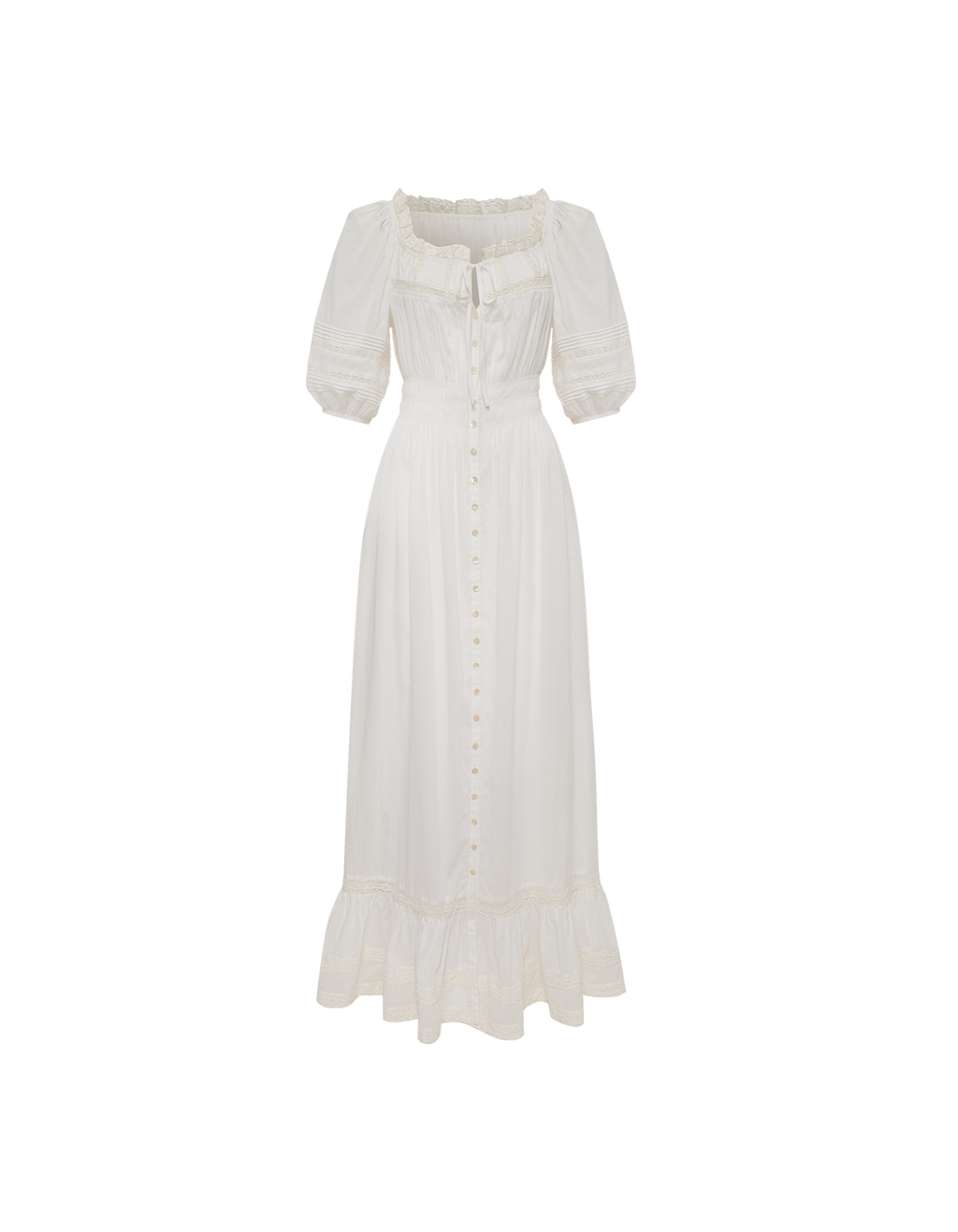 Sea Cotton Midi Dress | White | Size M Sea Cotton Midi Dress | White | Size M