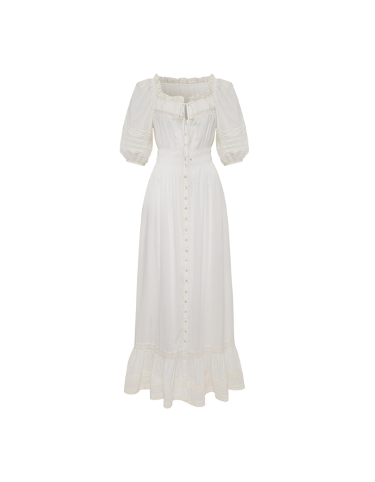 Sea Cotton Midi Dress | White