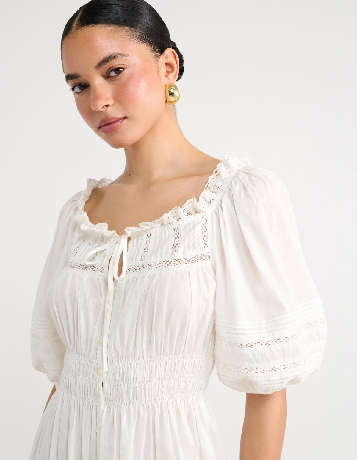 Sea Cotton Midi Dress | White