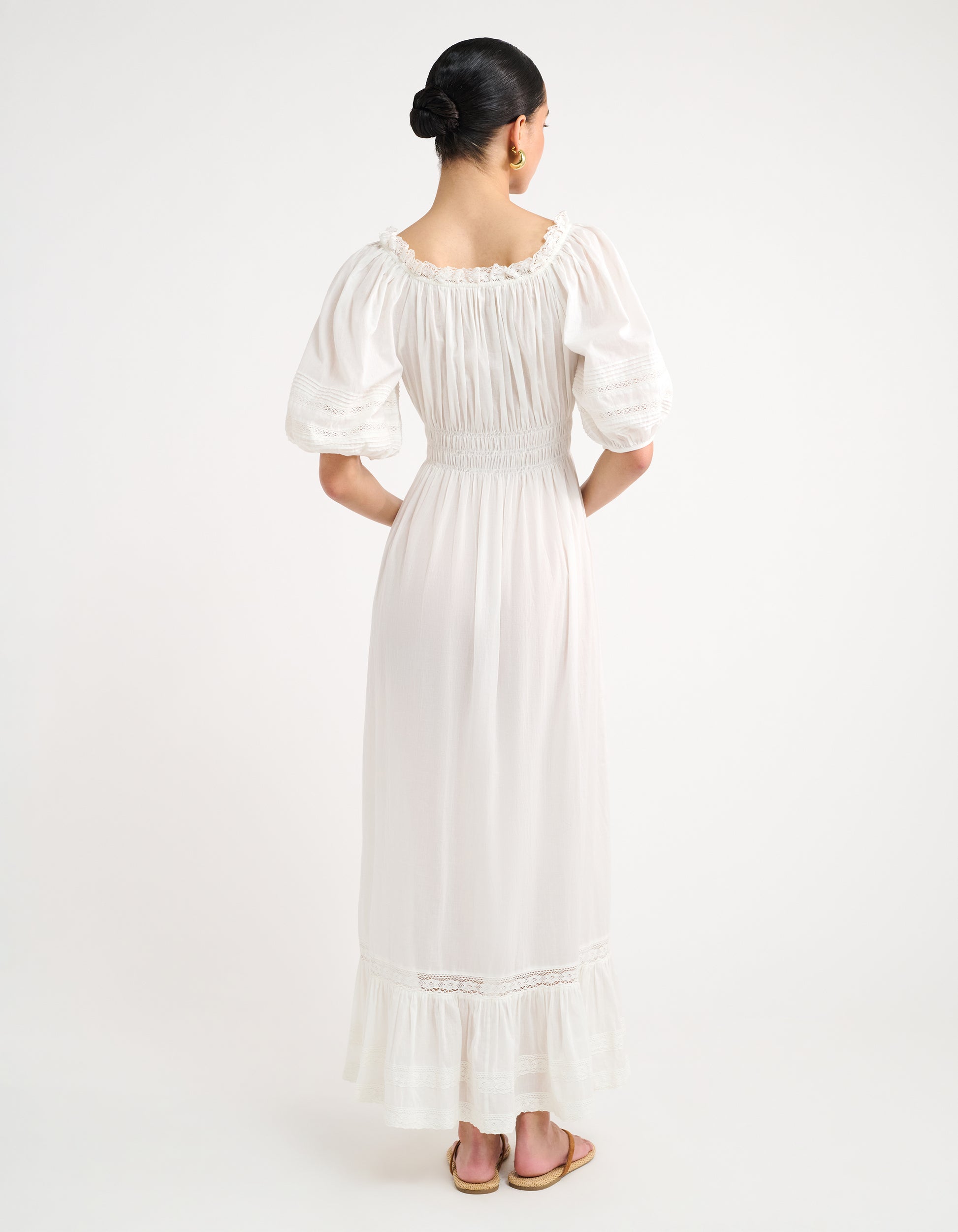 white summer cotton dresses day comfortable wearing Rihoas Vintage White Halter Dress