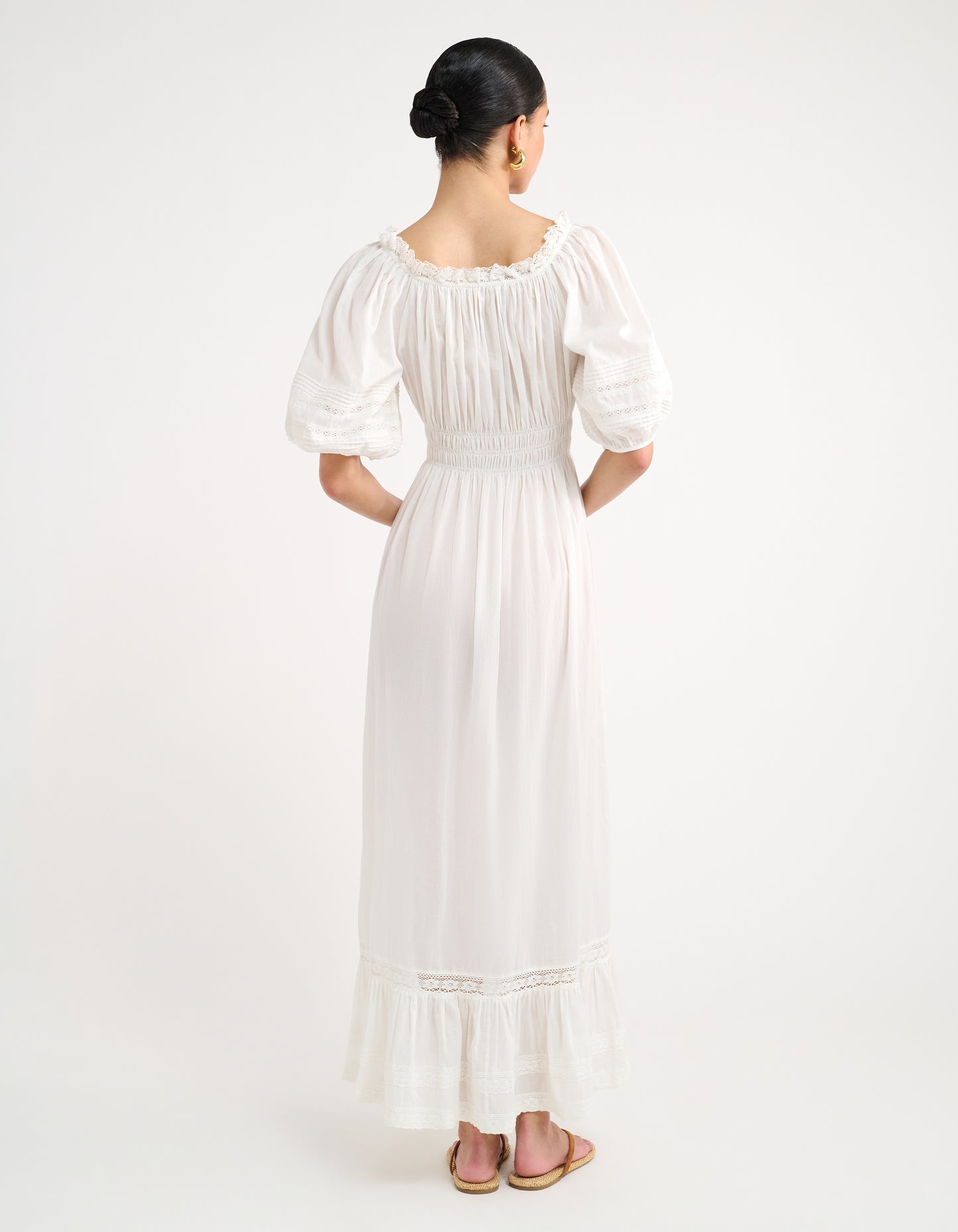 Sea Cotton Midi Dress | White