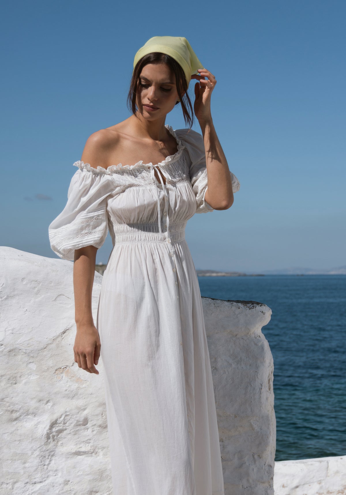Sea Cotton Midi Dress | White