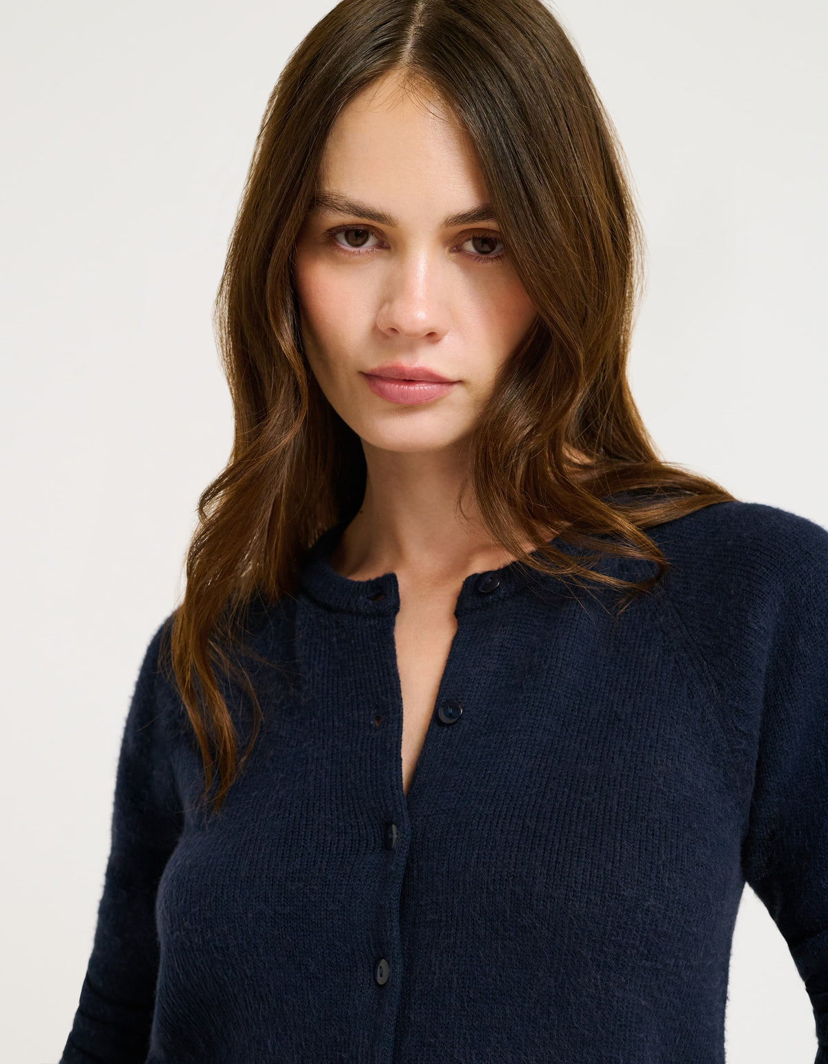 Women's Button Down Navy Blue Cardigan.