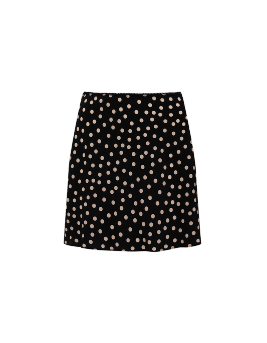 Silhouette Mini Skirt | Black Ditsy Dot