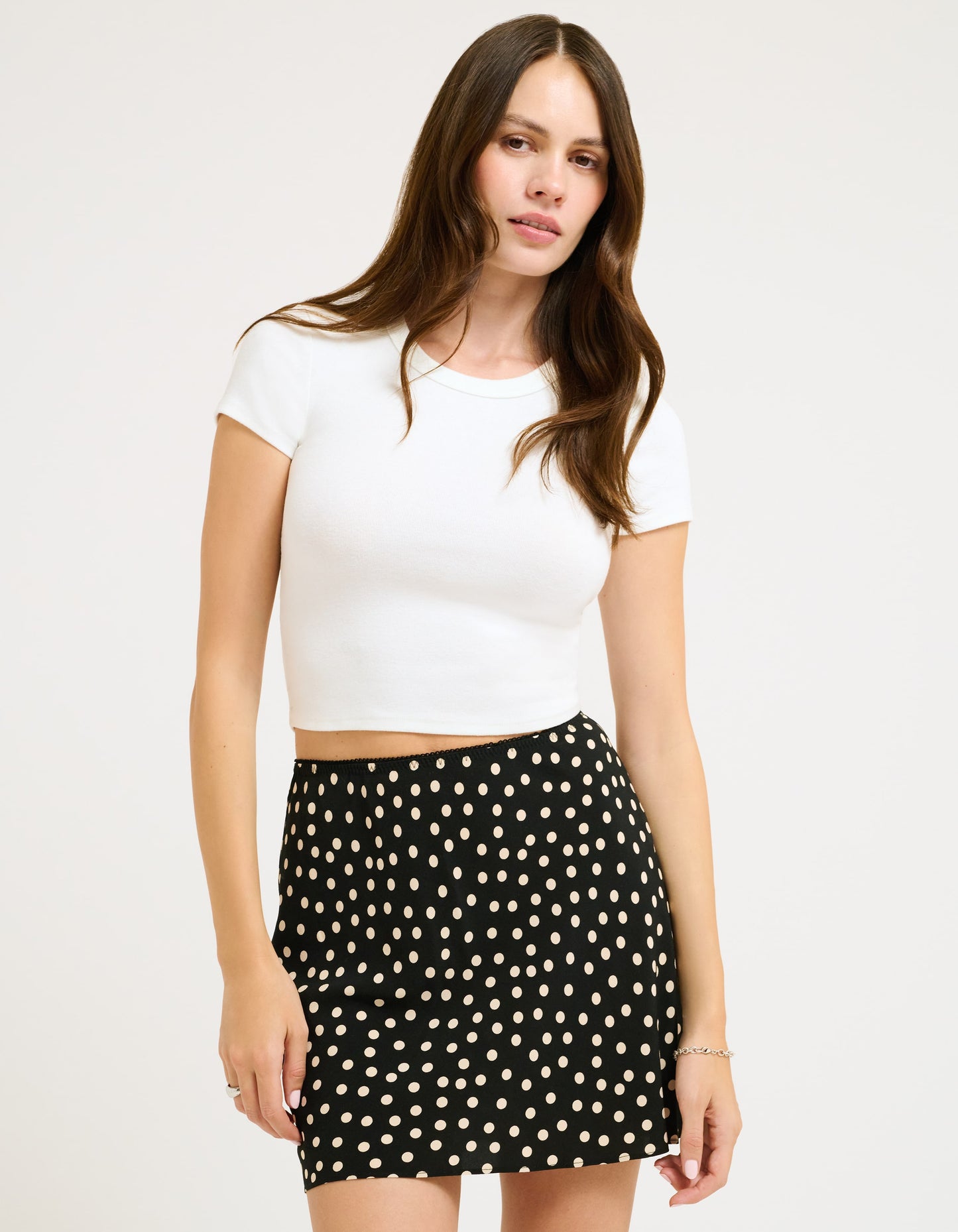 Silhouette Mini Skirt | Black Ditsy Dot