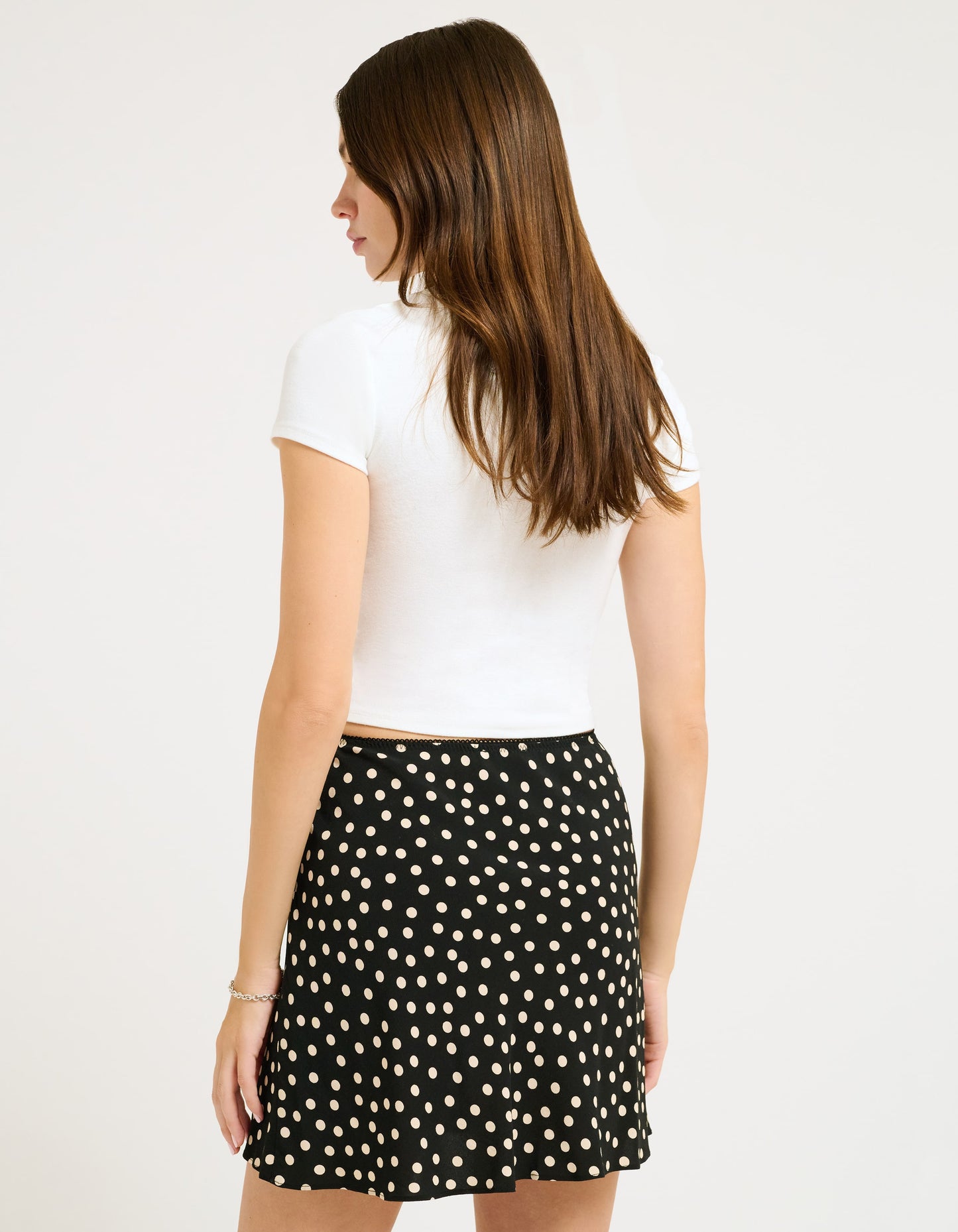 Silhouette Mini Skirt | Black Ditsy Dot