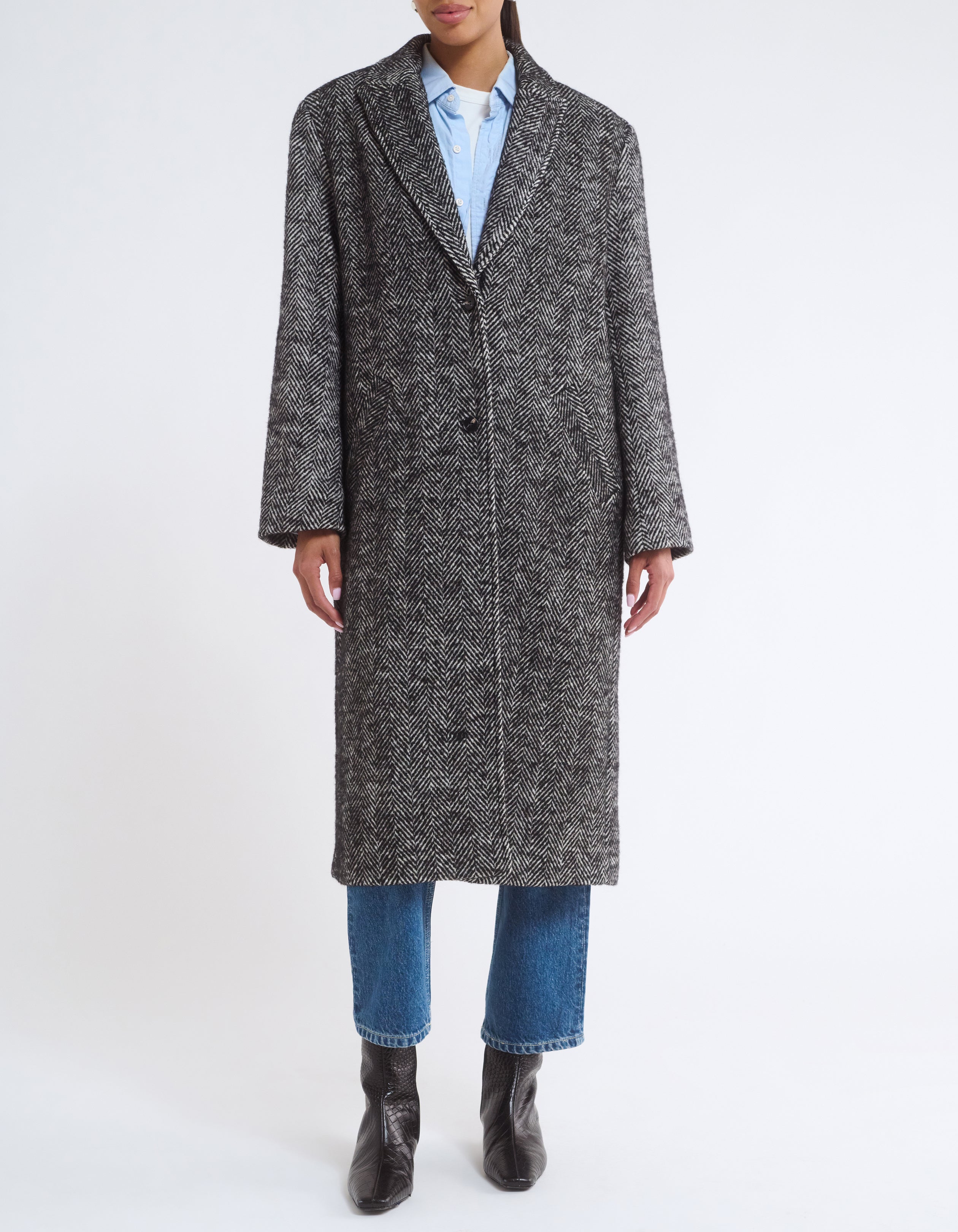 Sinatra Coat | Black Herringbone – Rumored