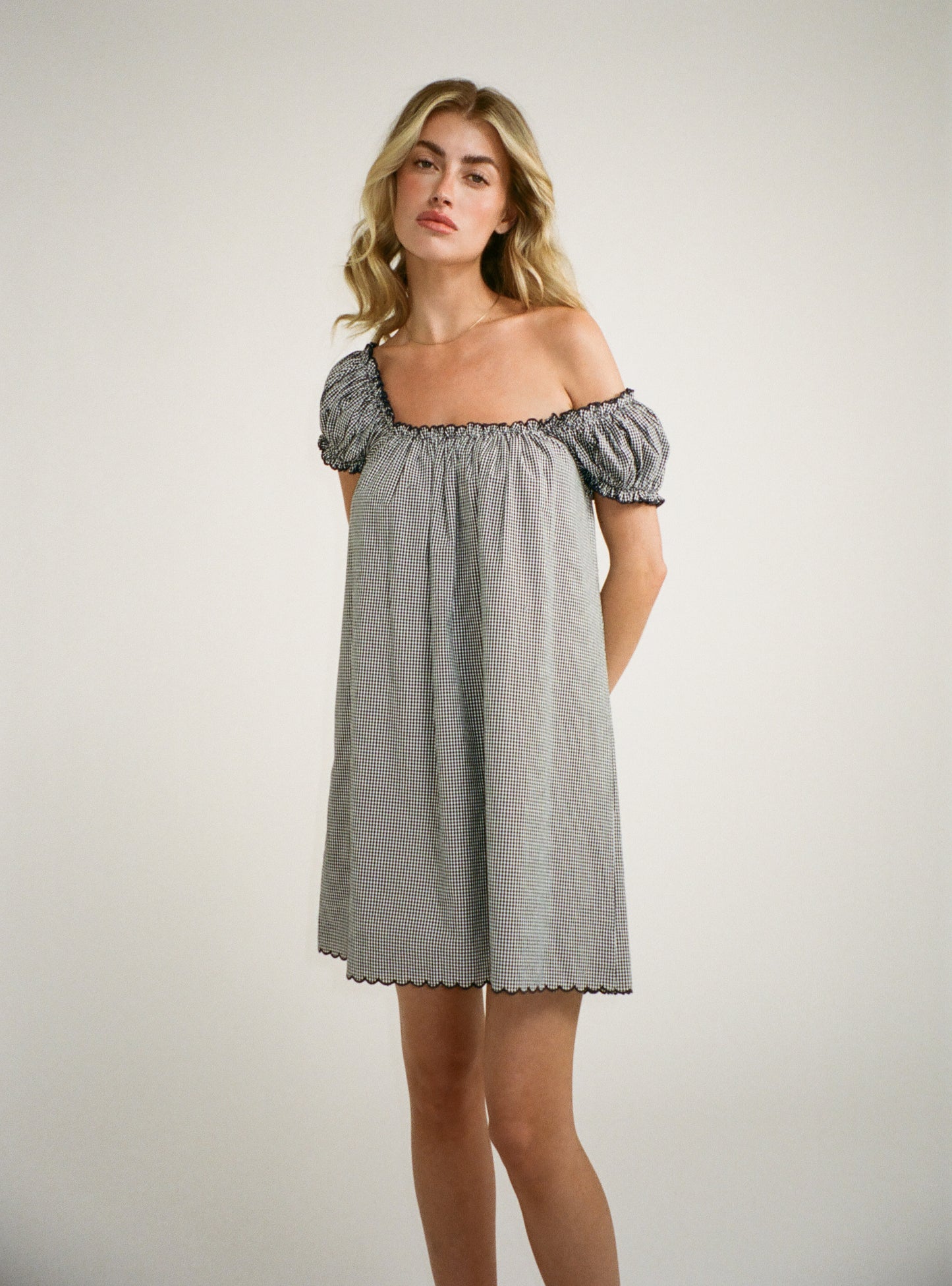 Slowtide Mini Dress | Navy Gingham