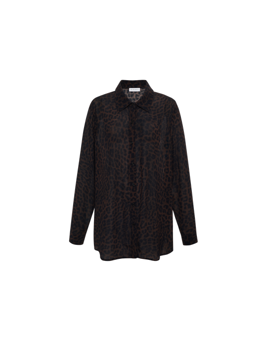 Stevie Button Up Blouse Top in Fatale