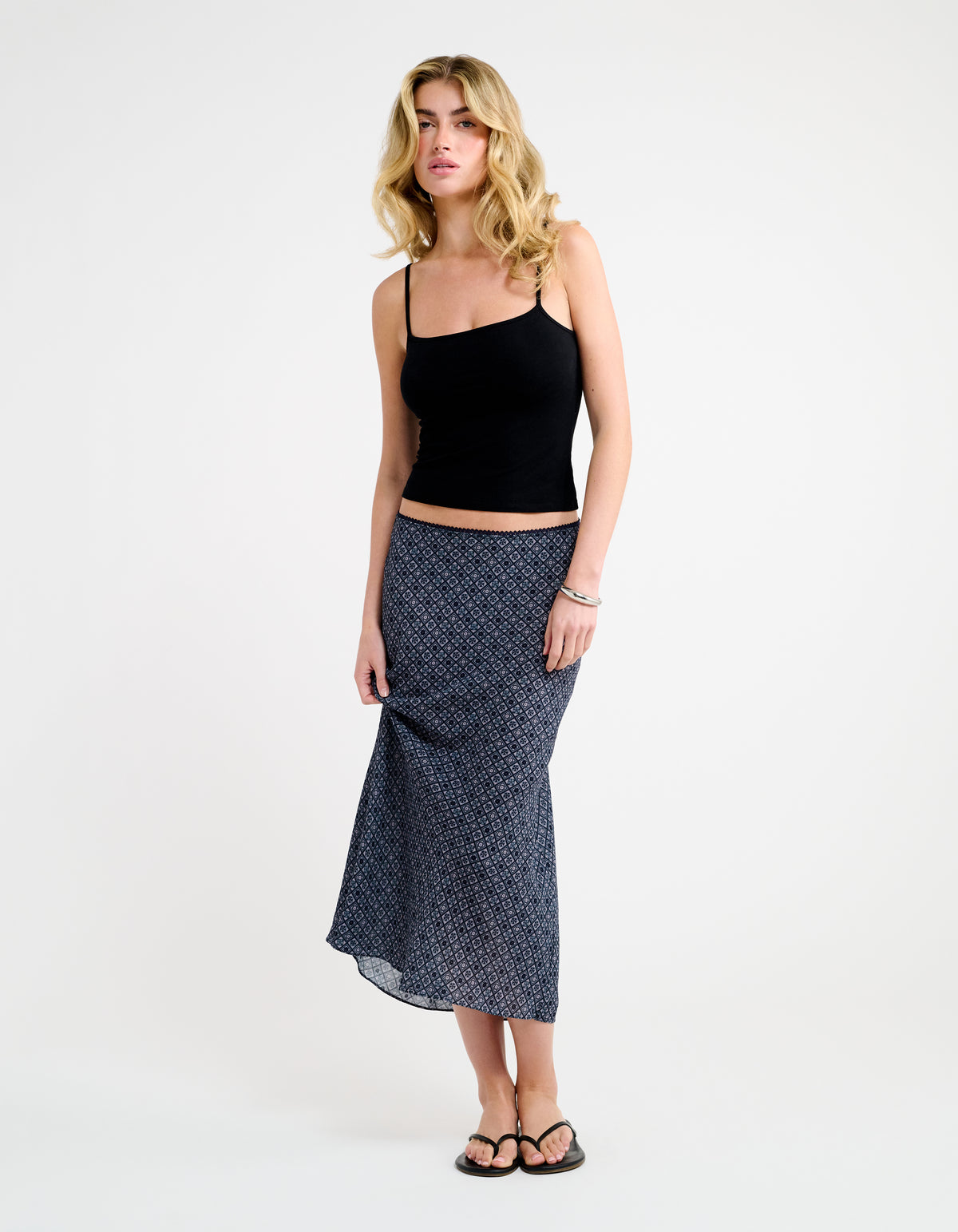 Stroll Midi Skirt | Mediterranean Tile