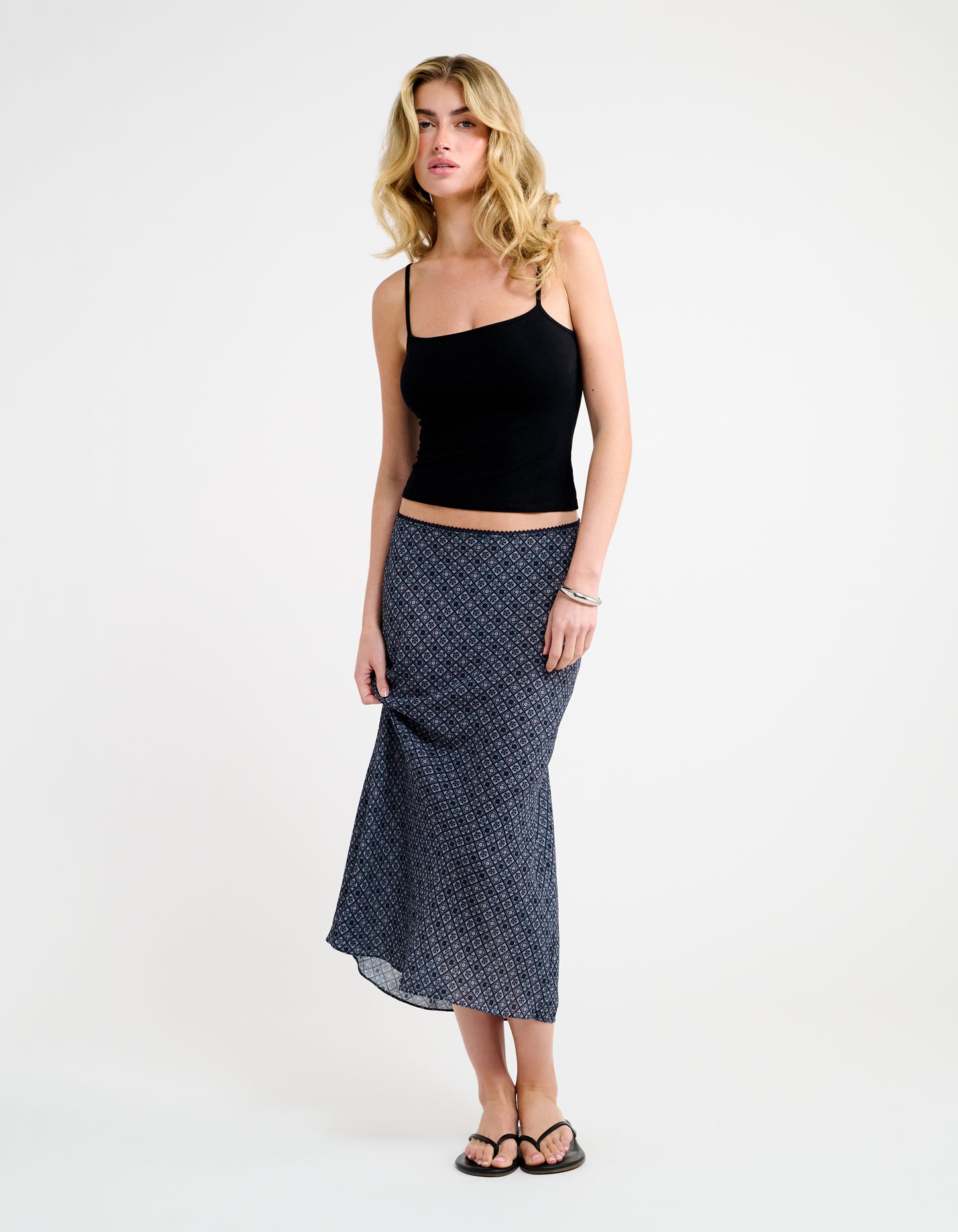 Stroll Midi Skirt | Mediterranean Tile