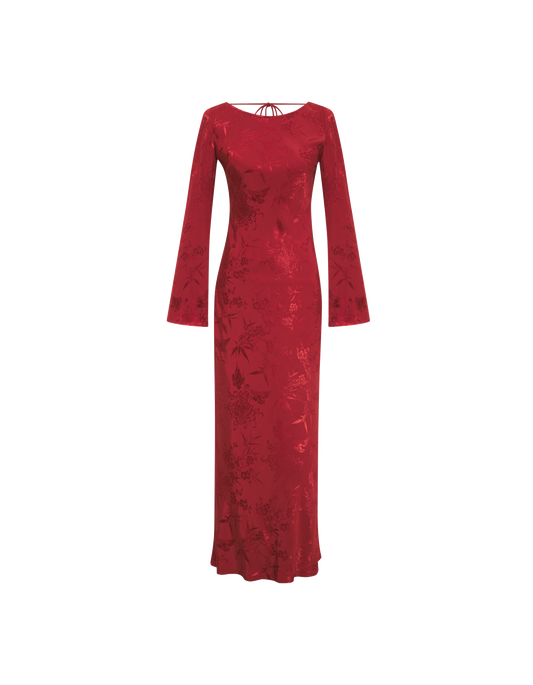 Sweet Talker Maxi Dress | Cinnamon Jacquard - Maxi Dress