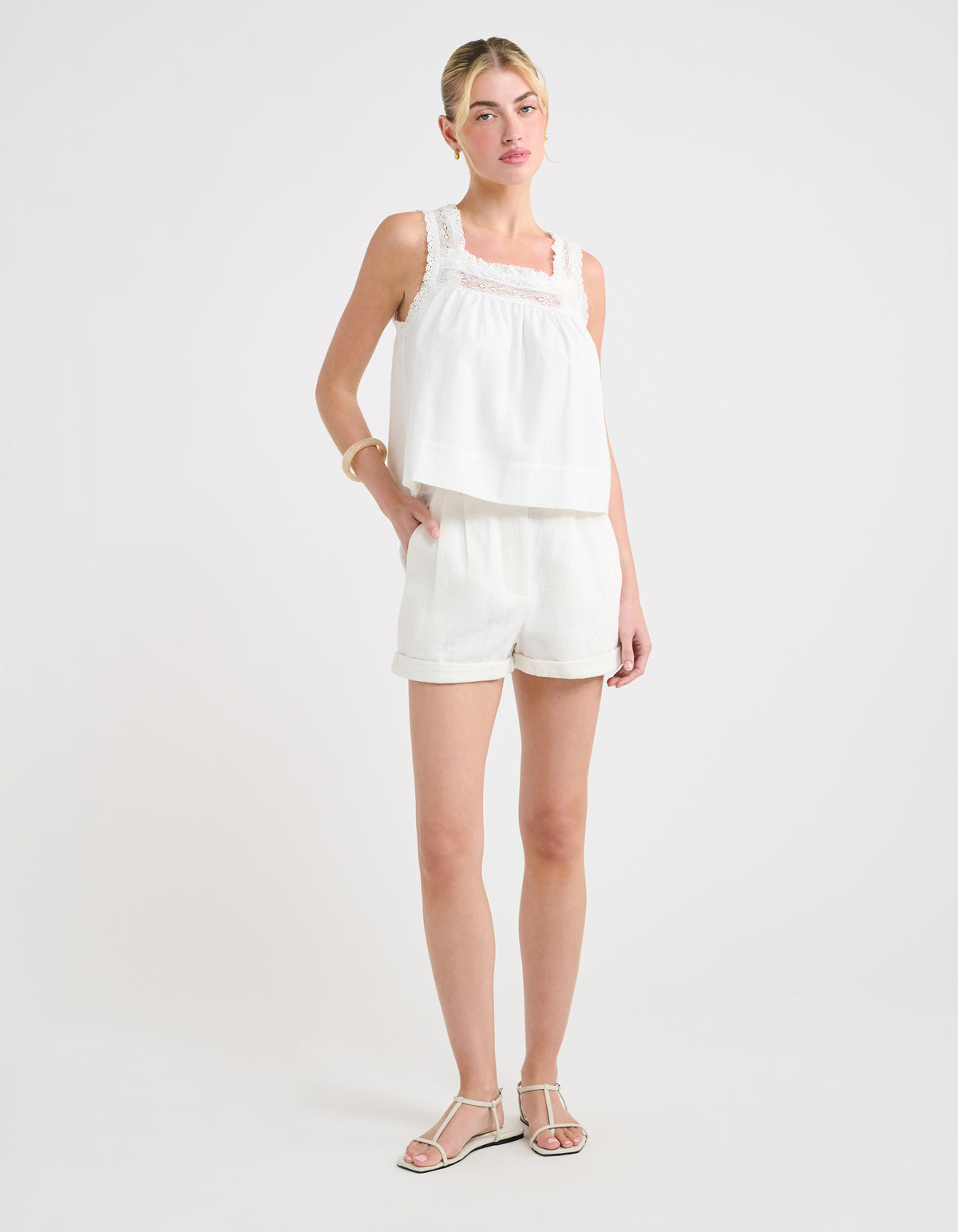 Tidal Shorts in white