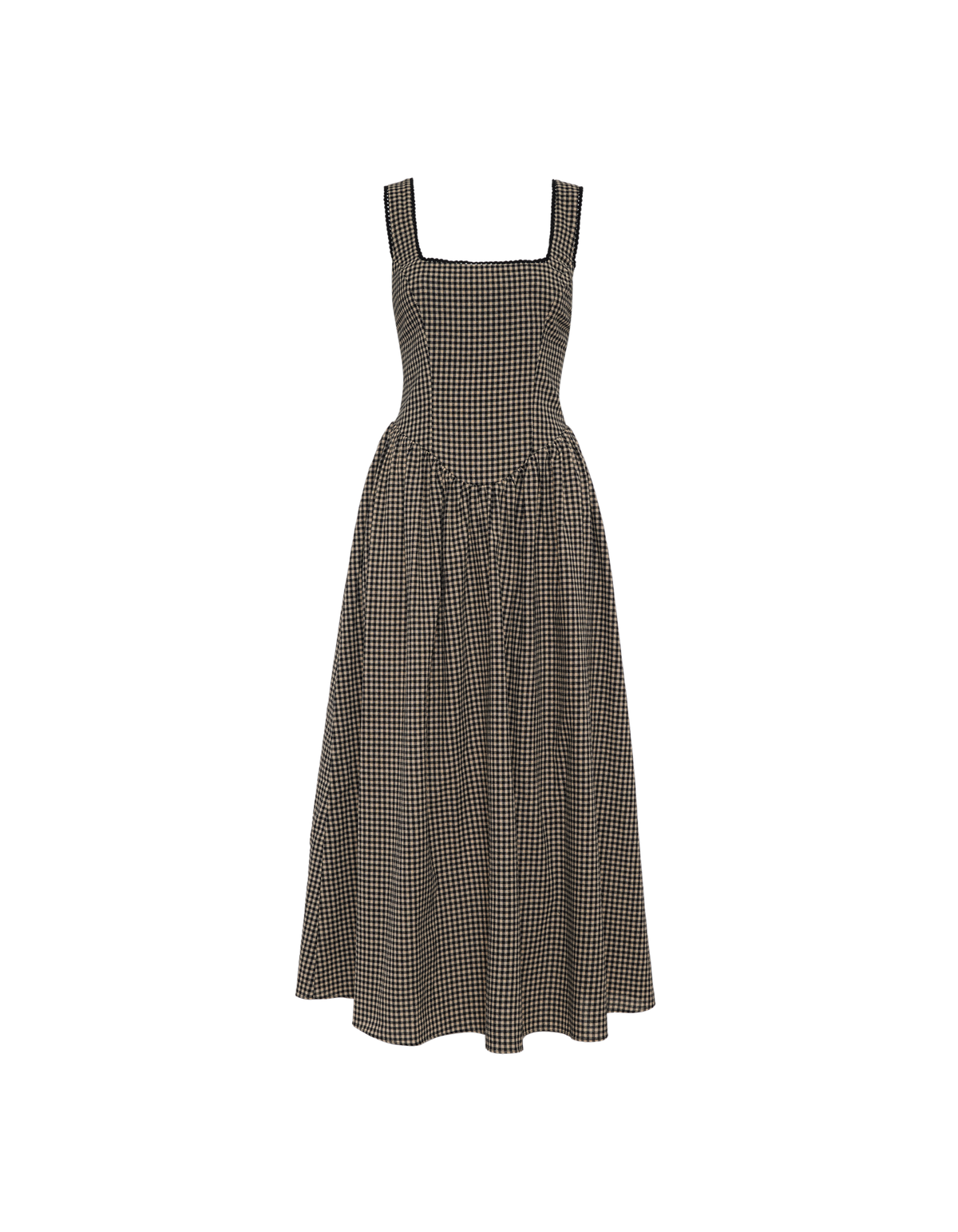 Toulouse Midi Dress | Black Gingham