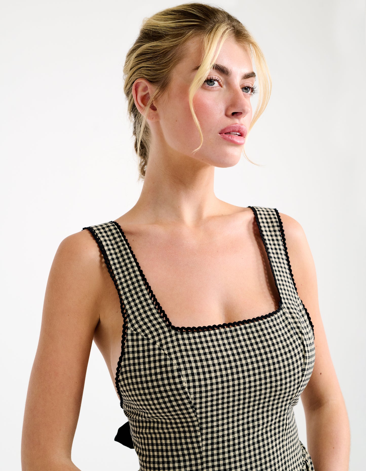Toulouse Midi Dress | Black Gingham